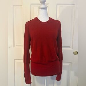 Burberry Brit 100% Extra Fine Merino Wool Classic Red Crew Neck Sweater